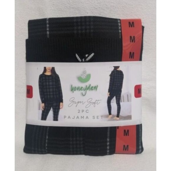 HONEYDEW Girls 2-Piece Pajama Set (Black Plaıd, Medium) - Picture 1 of 1